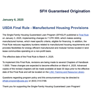 USDA now accepts pre owned homes in FL
